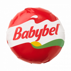 Mini Babybel Original Cheese Wheel wrapped in red and white paper