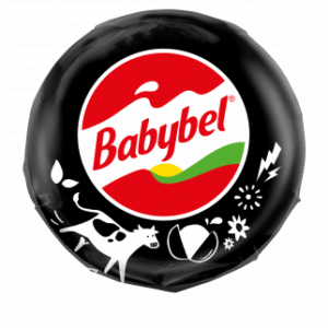 Mini Babybel® Protein Cheese wrapped with black, red and white paper